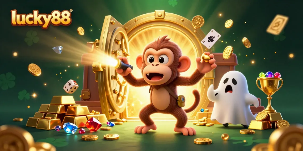 Engage in lucky88 casino adventures featuring a mischievous poltergeist monkey and curious ghost-hunter puppy.