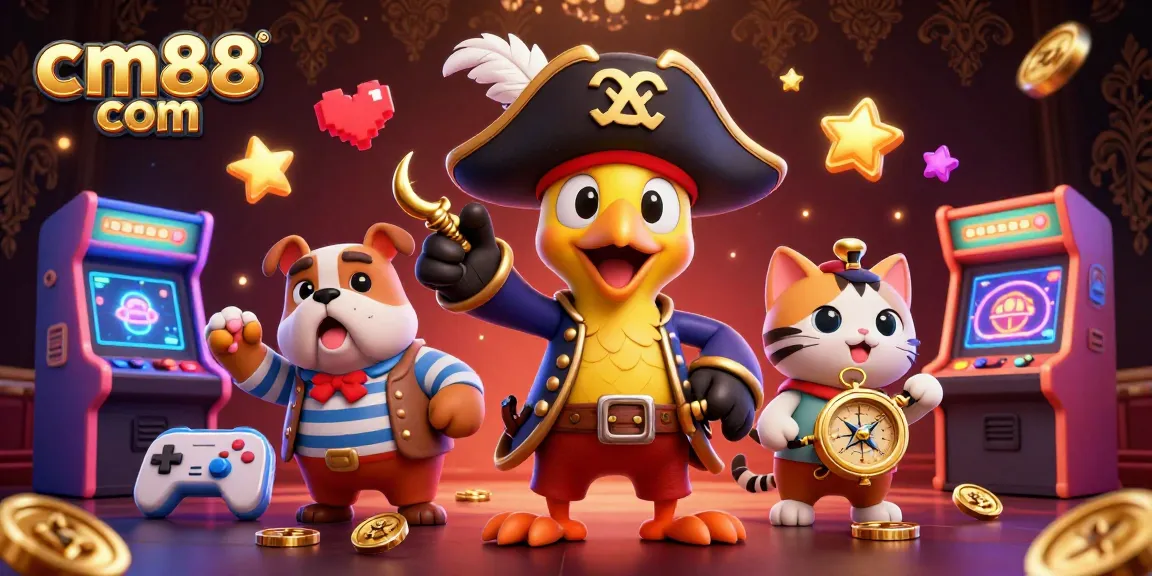 Win big at cm88 com with a vibrant 3D casino scene featuring engaging characters and casino elements.