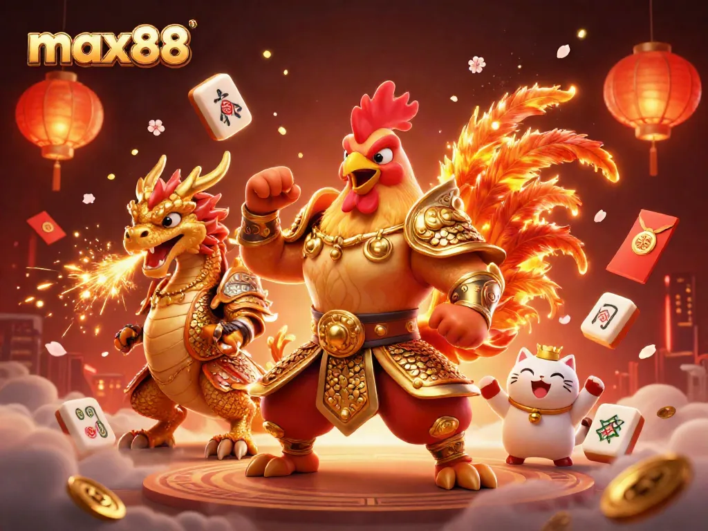 Experience thrilling gameplay with max88 in a vibrant gambling scene featuring animated characters.