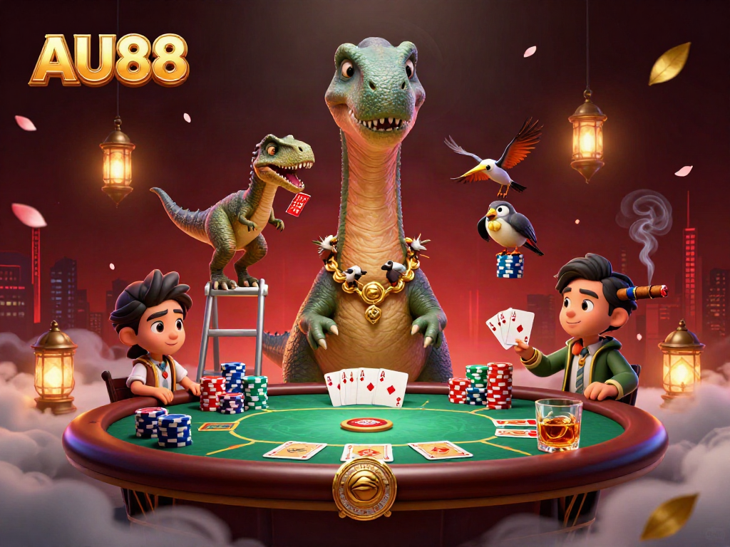 Engage in exhilarating games at AU88 with vibrant poker scene and dino dealers.