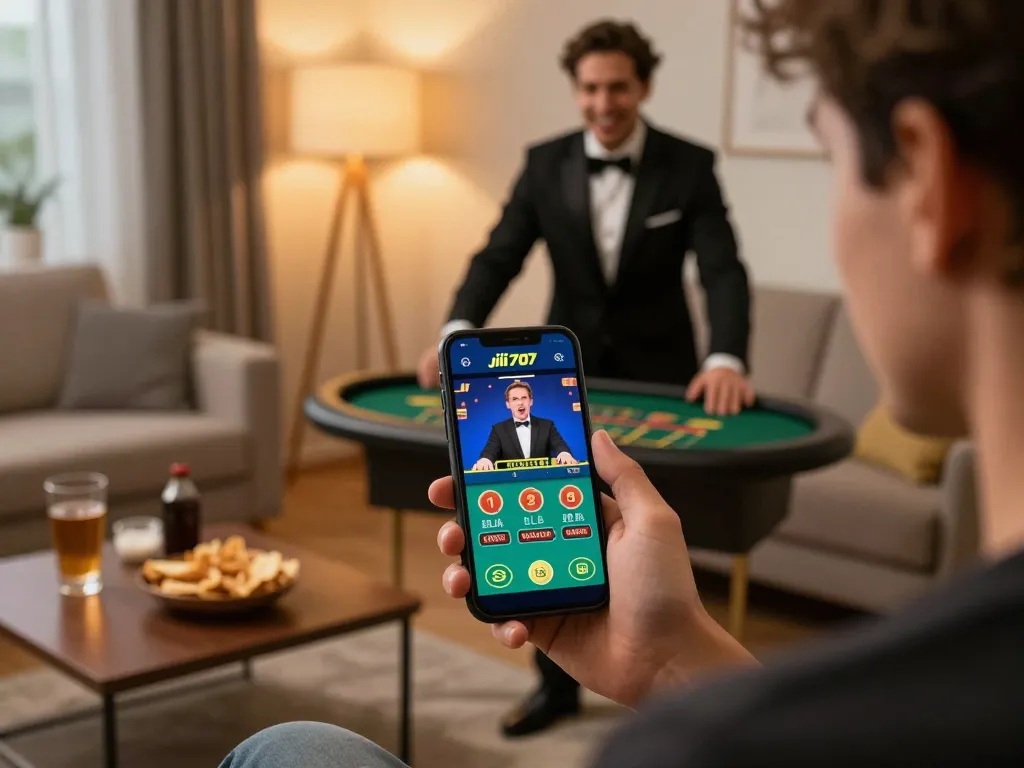 Engaging with the jili707 app brazil, player bets during a live dealer game.