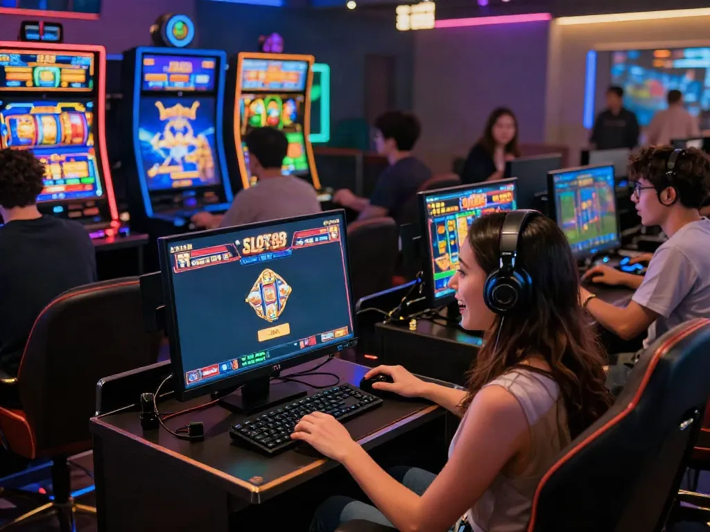 Engaging gaming scene featuring players using slot88 link login to enjoy exciting online casino games.