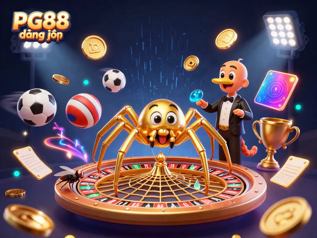 Engage in thrilling bets at PG88 đăng nhập, amidst a vibrant 3D casino scene.